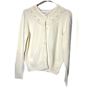 The Reeds $98 J.CREW Beige Camel Fuzzy Cardigan Sweater Sz M Button Up